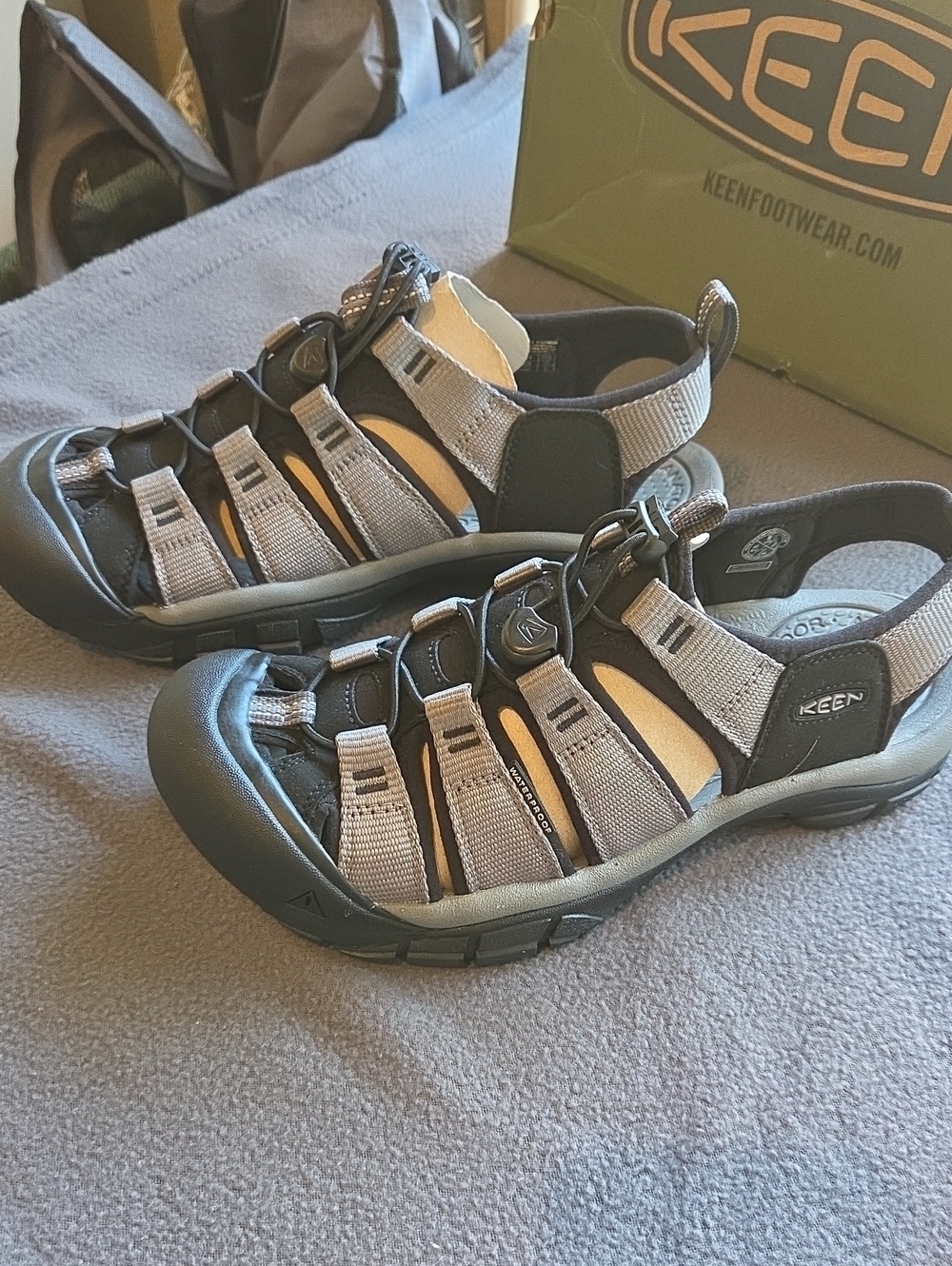 Keen Men's Gray and Black Closed-Toe Sandal Boat Shoes